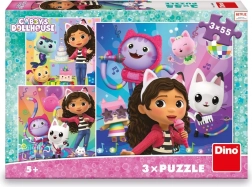 Otroški puzzle Gabinina čarobna hiša: Praznovanje 3x55 koščkov