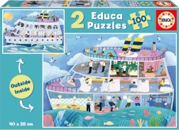 Educa puzzle Outside, Inside – izletniška ladja 2×100 koščkov