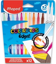 Flomastri MAPED Color’Peps Oops 12 barv + 2 izbrisovalnika