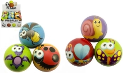 Pena žogica z živalicami 10 cm, mešanica barv