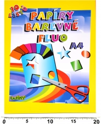 Barvni fluorescenčni papirji A4, 10 listov