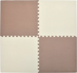 Pena podloga HUMBI 120 × 120 cm – velike vodoodporne puzzle, varne za otroke, kremna in bakrena, 4 kosi