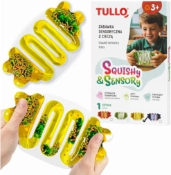 Senzorična stiskalna žogica s tekočino – rumena