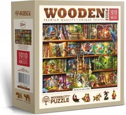 Wooden City lesene puzzle Zgodba na vsaki polici – 1010 koščkov