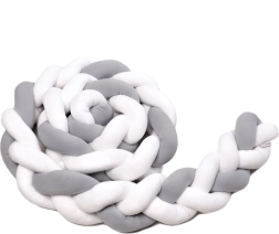 Pleteni obrobnjak 180 cm white + grey