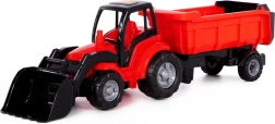 Traktor s sprednjim nakladalnikom in prekucnim priklopnikom