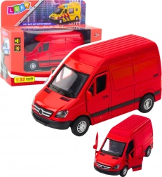 Kovinska rdeča dostavna vozila 1:32 s svetlobnimi in zvočnimi učinki