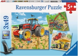 Ravensburger puzzle veliki stroji 3x49 kosov