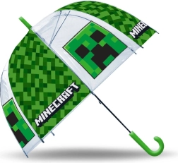 Prozoren ročni dežnik MINECRAFT zelen