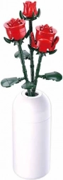 Sluban rdeča vrtnica v vazi – gradbeni set Flowers