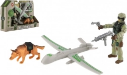 Vojaški igralni set z dronom, vojakom in psom