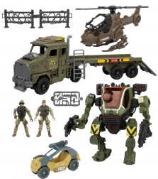 Robotski mecha set s tovornjakom in helikopterjem 60 cm s svetlobnimi in zvočnimi učinki