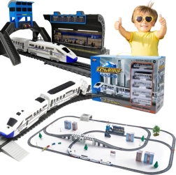Electric Train Set with Tracks and Drawbridge 366cm