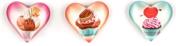 Magnetki Hearts – set 3 okrasnih magnetov za hladilnik