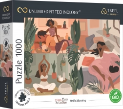 Sestavljanka TREFL UFT Yoga, Cats & Coffee Dobro jutro 1000 koščkov