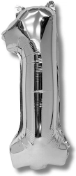 Foil Balloon Number 1 40 cm – Silver