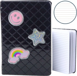 Beležka z našitki črna B6 80 strani