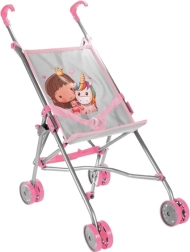 Voziček za punčke parasolka Unicorn Grey, zložljiv