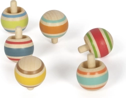 Small foot Leseni vrtavček s črtami 1 kos