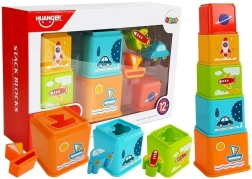 Zložljive lončki s slikami vozil in sortirnikom za dojenčke