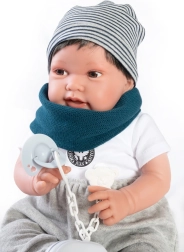 Antonio Juan Pipo Hair – realistična dojenčkova punčka 42 cm z mehkim telesom