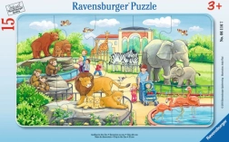 Ravensburger otroški puzzle v okvirju 15 kosov – izlet v živalski vrt