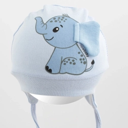 Bombažna dojenčkova kapica New Baby Happy Elephant modra