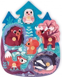 janod lesena vstavljanka gozdne živali