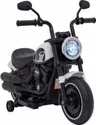Otroški električni motor Chopper Faster s FM radiem, avdio panelom in LED – Bela
