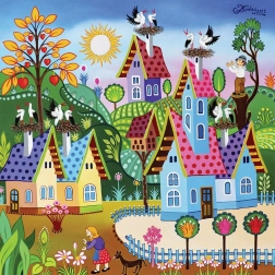 Kvadratne sestavljanke Zbor štorkelj 1000 koščkov