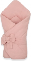 Muslinasta zibelka z vezalkami New Baby, staro rožnata