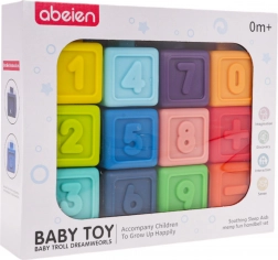 Set gumijastih senzoričnih kock z matematičnimi aktivnostmi (12 kos)