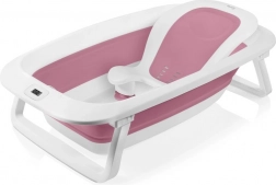 Zložljiva banjica Lionelo s termometrom in ležalnikom Pink Magnolia