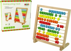 Leseno šolsko računalo z barvnimi kroglicami