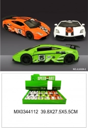 kovinski športni model avtomobila z odpirajočimi se vrati in funkcijo pull back