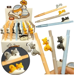 Gelisvinsko pero s figurico kužka Shiba, moder črnilo 0,5 mm