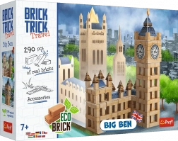 Gradbeni set iz pravih opek TREFL Brick Trick Travel – Big Ben, 290 delov