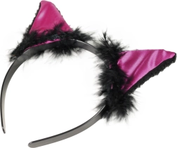 Karnevalska trak za lase Mačka z ušesi in perjem