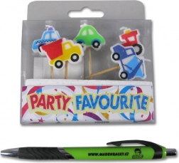 Barvite dekorativne svečke v obliki avtomobilčkov