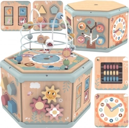 Interaktivna lesena Montessori kocka z dejavnostmi Tooky Toy