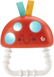 Fisher-Price grizalo in ropotuljica Mušnica, svetleč silikon 2 v 1