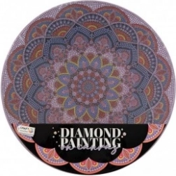Diamantno slikanje Mandala Vijolična cvet premer 30 cm