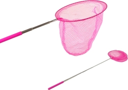 Rožnata teleskopska mrežica za metulje in majhne ribice 85 cm