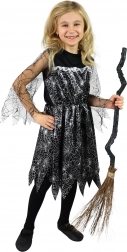 Otroški kostum čarovnice z vzorcem pajčevine