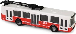 Rdeči trolejbus na vztrajnik z odpiranjem vrat