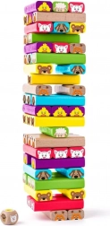 Barvna stolp z živalicami - spretnostna igra