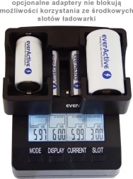 Pametni polnilec EVERACTIVE NC-3000 za AA/AAA s podporo C/D (z adapterjem)