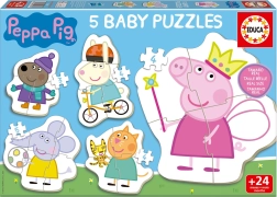 Baby puzzle Pujsa PEPPA 5v1 (3–5 koščkov)