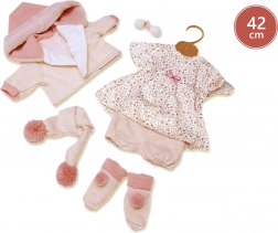 Oblačilo za punčko 42 cm – cvetlični komplet z dodatki