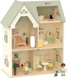 Lesena hišica za punčke Cozy Cottage s pohištvom